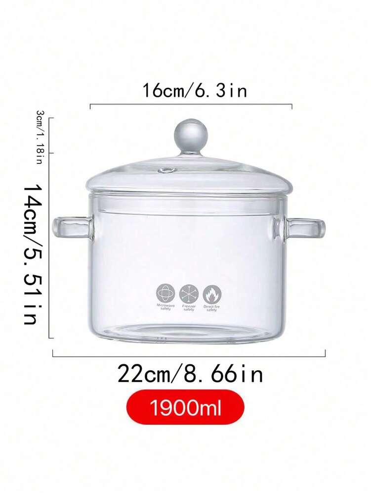 High Borosilicate Glass Casserole Pot Transparent Heat Resistant Soup Pan For Gas Stove Mini Household Pot Kitchen Cookware Tableware