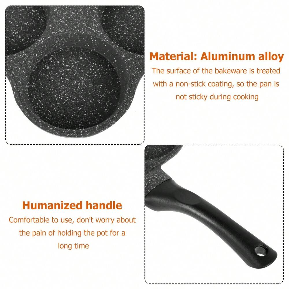 Egg Frying Pan Non Stick Pancake Maker With 4 Holes Breakfast Crepe Pan With Handle For Kitchen Cooking Utensils Induction Gas Stove