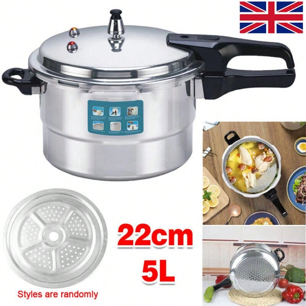 5 Litre Aluminum Pressure Cooker With Dual Handle Kitchen Catering Cookware For Home Restaurant Heavy Duty Pot Induction Gas Stove