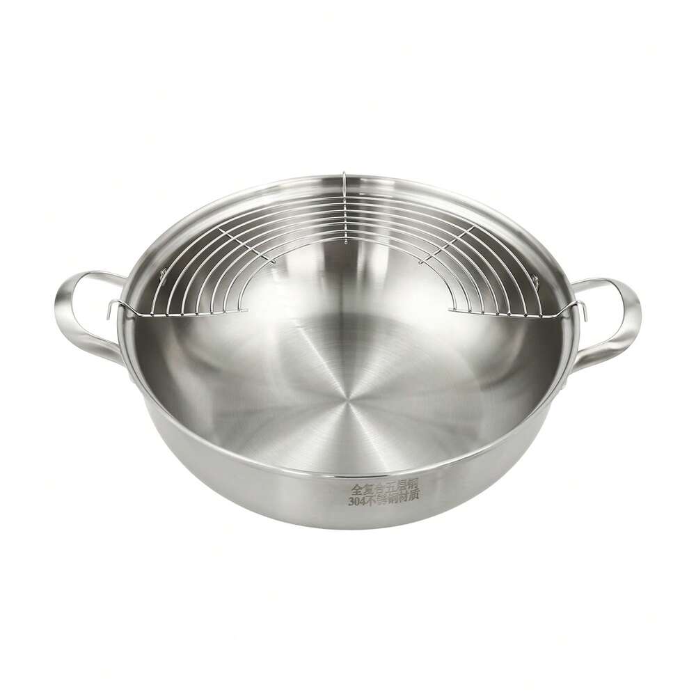 26cm Stainless Steel Cooking Pot Non Stick Induction Hot Pot Heavy Duty Soup Stew Pan With Lid Durable Kitchen Cookware For Daily Use