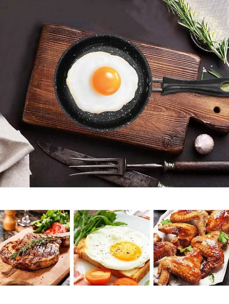 Mini Non Stick Portable Egg Frying Pan 4.7 5.5 Inch Flat Bottom Easy Clean Cookware For Breakfast Camping Travel Induction Gas Stove