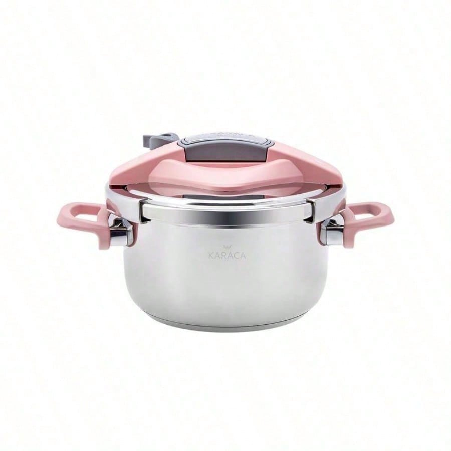 Stainless Steel Pressure Cooker Induction Compatible Heavy Duty Kitchen Cookware Safe Durable Pot For Soup Stew Rice Daily Cooking Use
