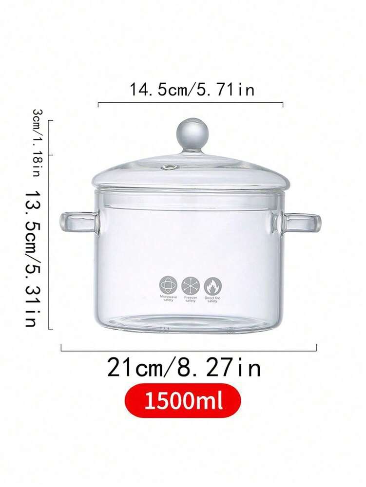 High Borosilicate Glass Casserole Pot Transparent Heat Resistant Soup Pan For Gas Stove Mini Household Pot Kitchen Cookware Tableware