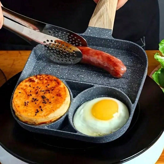 Non Stick Pancake Pan With 3 Cups Egg Frying Pan Breakfast Cookware For Gas Stove Induction Cooker Durable Kitchen Utensils Daily Use