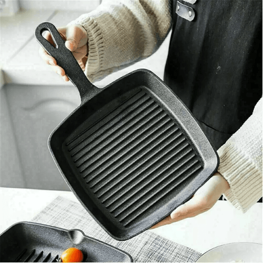 Non Stick Flat Bottom Frying Pan Cast Iron Pancake Pan For Steaks Eggs Induction And Gas Stove Smokeless Cookware Kitchen Restaurant