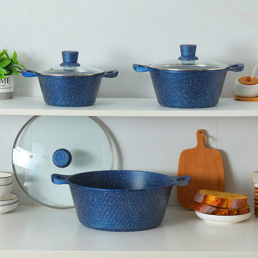 20 24 28 32cm Non Stick Cookware Pot Pan Set For Gas Induction Stove Kitchen Cooking Utensils Seafood Boil Multi Functional Durable