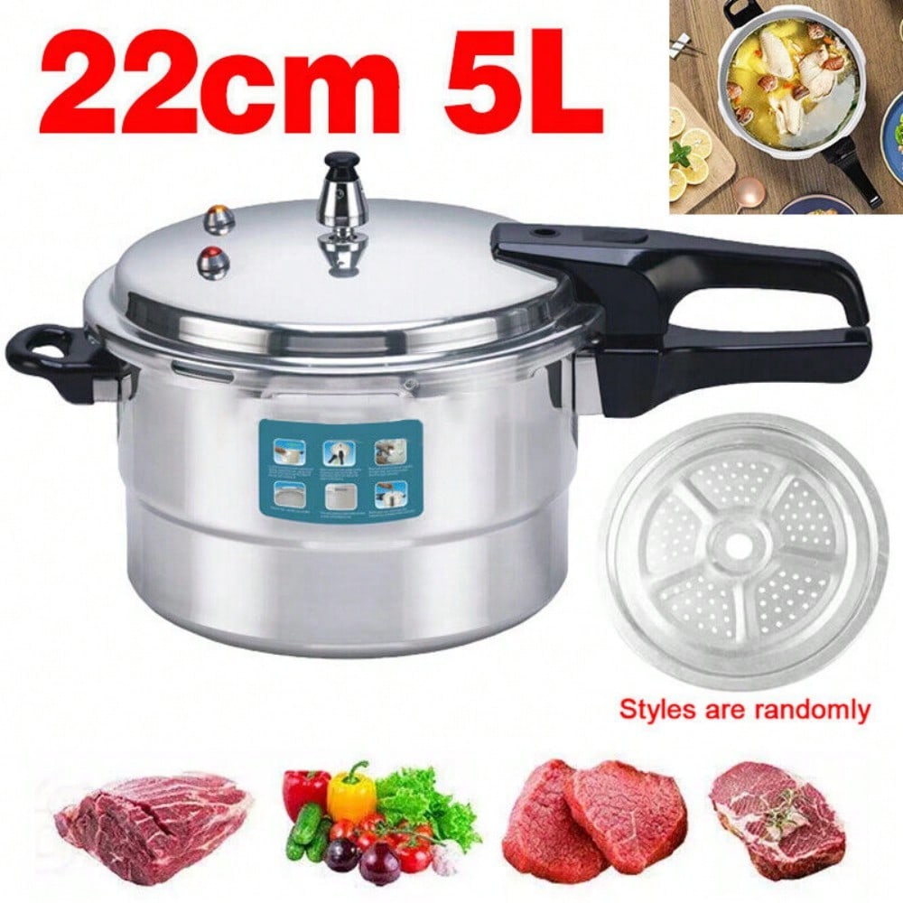 5 Litre Aluminum Pressure Cooker With Dual Handle Kitchen Catering Cookware For Home Restaurant Heavy Duty Pot Induction Gas Stove