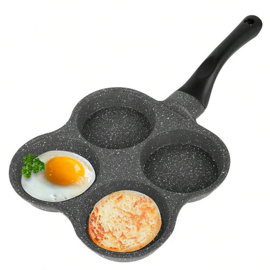 Egg Frying Pan Non Stick Pancake Maker With 4 Holes Breakfast Crepe Pan With Handle For Kitchen Cooking Utensils Induction Gas Stove