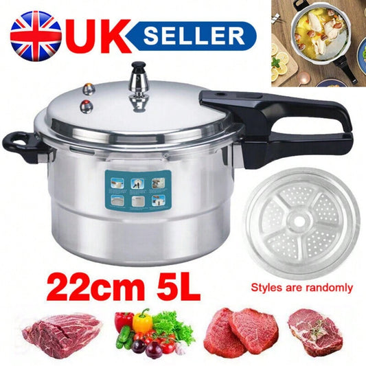5 Litre Aluminum Pressure Cooker With Dual Handle Kitchen Catering Cookware For Home Restaurant Heavy Duty Pot Induction Gas Stove