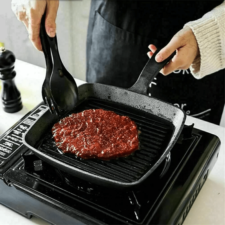 Non Stick Flat Bottom Frying Pan Cast Iron Pancake Pan For Steaks Eggs Induction And Gas Stove Smokeless Cookware Kitchen Restaurant