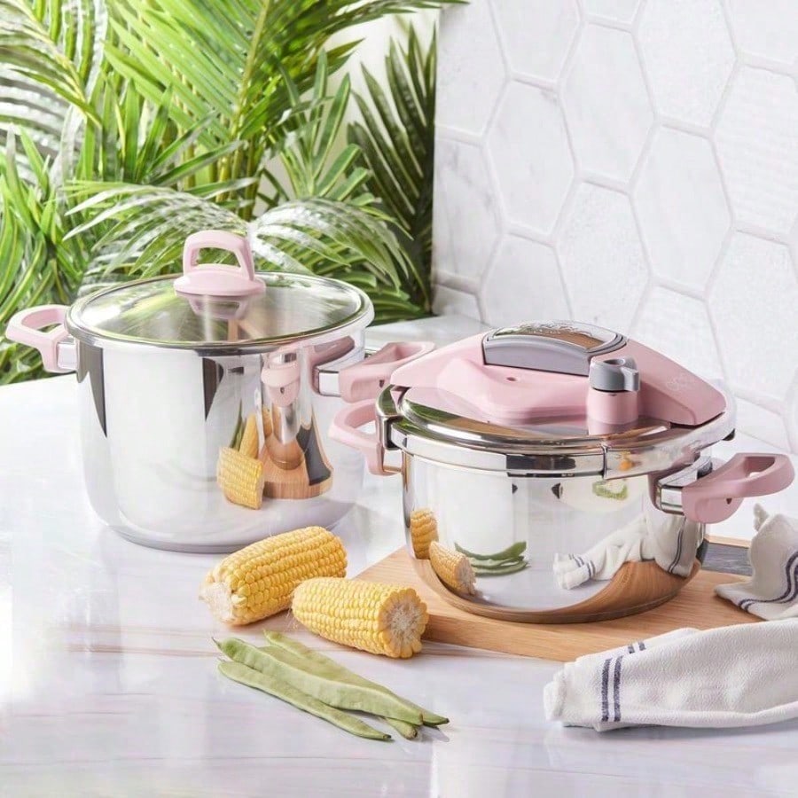 Stainless Steel Pressure Cooker Induction Compatible Heavy Duty Kitchen Cookware Safe Durable Pot For Soup Stew Rice Daily Cooking Use