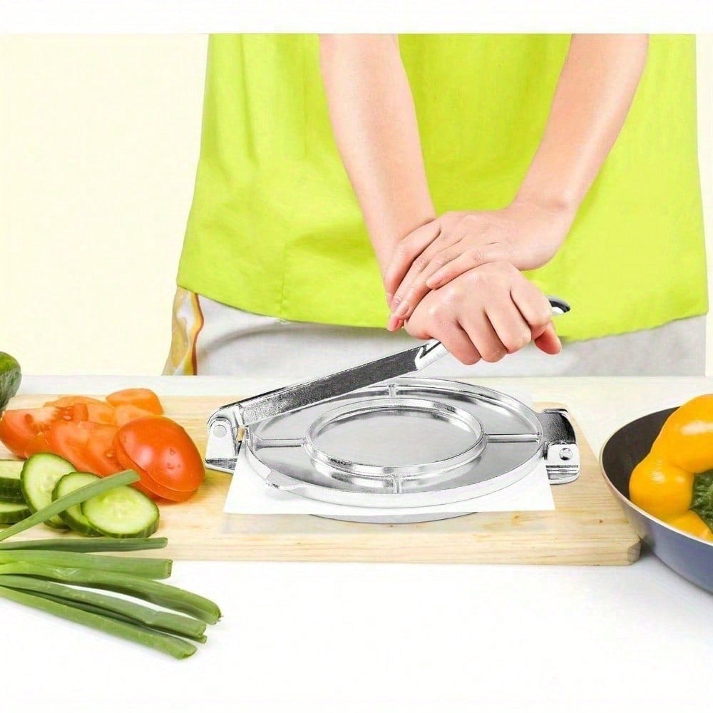 8 Inch Aluminum Tortilla Press Maker For Flour Dough Pie Crusts Flatbread Kitchen Cooking Tool Home Restaurant Silver Kitchen Gadget