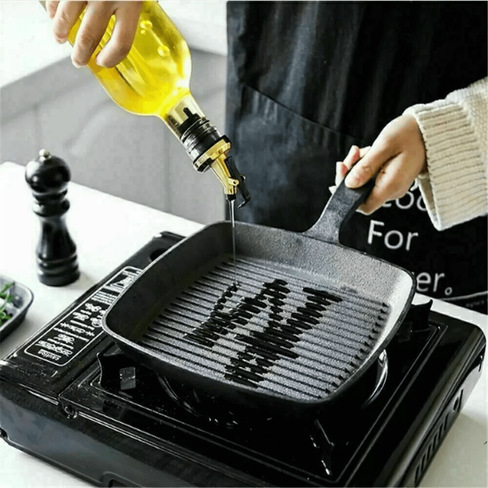 Non Stick Flat Bottom Frying Pan Cast Iron Pancake Pan For Steaks Eggs Induction And Gas Stove Smokeless Cookware Kitchen Restaurant