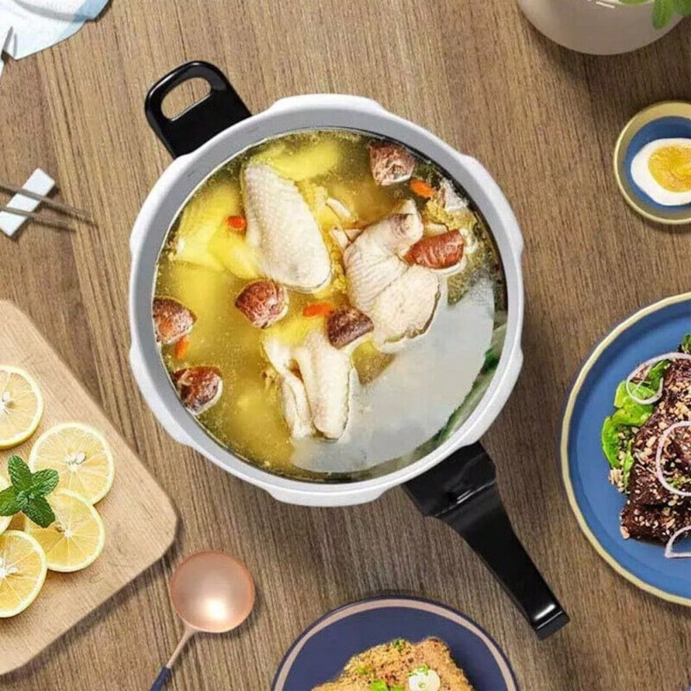 5 Litre Aluminum Pressure Cooker With Dual Handle Kitchen Catering Cookware For Home Restaurant Heavy Duty Pot Induction Gas Stove