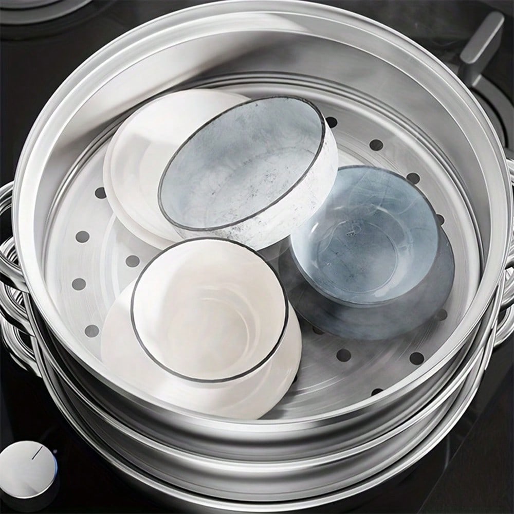 3 Tier Stainless Steel Steamer Pot Set With Lids Multifunction Stockpot Super Thick Steaming Cookware For Vegetables Kitchen Restaurant