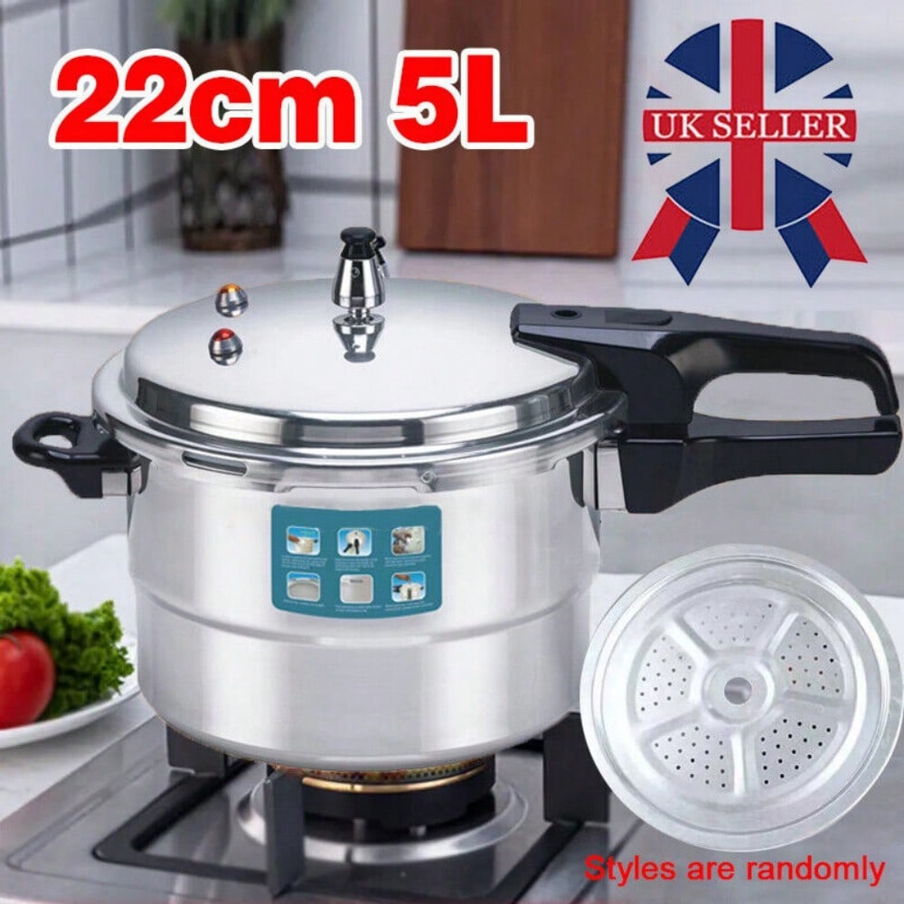 5 Litre Aluminum Pressure Cooker With Dual Handle Kitchen Catering Cookware For Home Restaurant Heavy Duty Pot Induction Gas Stove