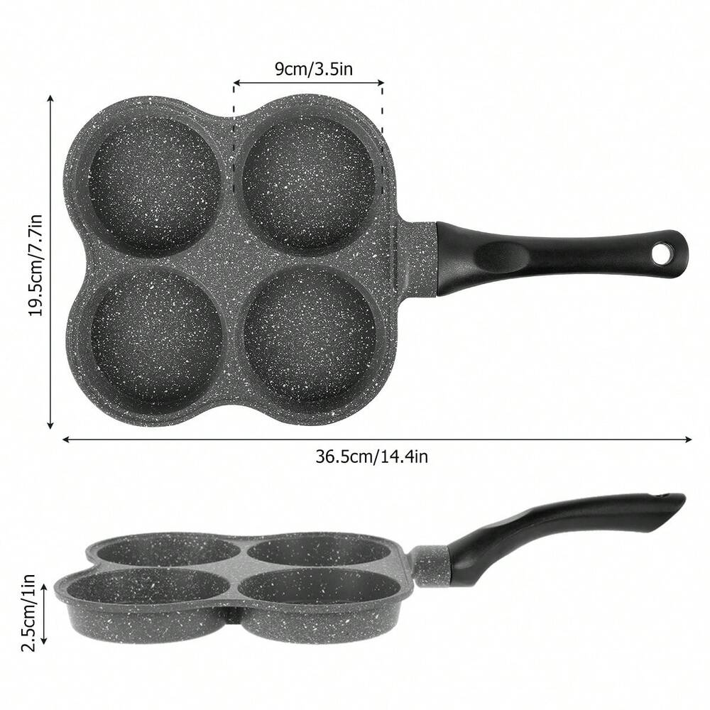 Egg Frying Pan Non Stick Pancake Maker With 4 Holes Breakfast Crepe Pan With Handle For Kitchen Cooking Utensils Induction Gas Stove
