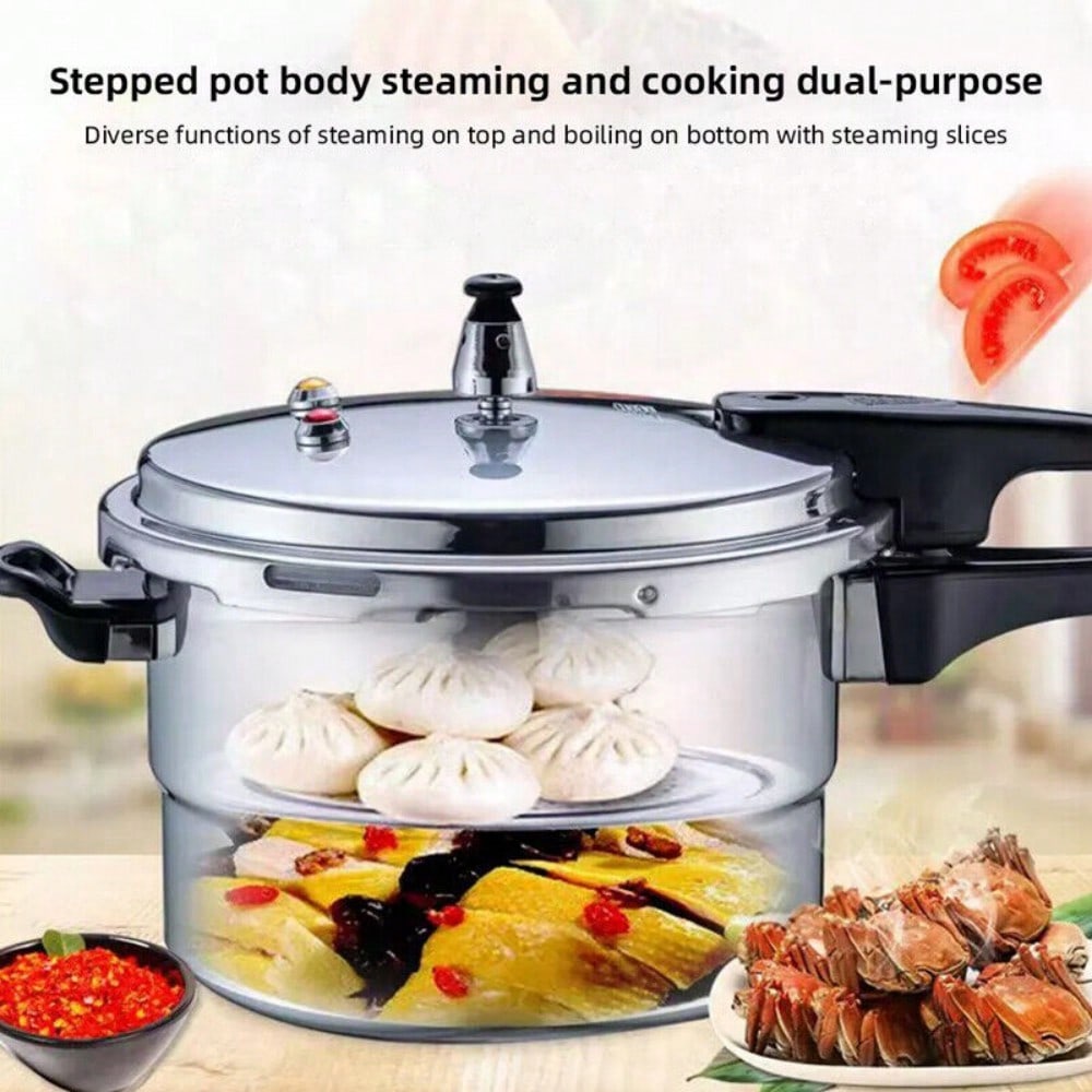 5 Litre Aluminum Pressure Cooker With Dual Handle Kitchen Catering Cookware For Home Restaurant Heavy Duty Pot Induction Gas Stove