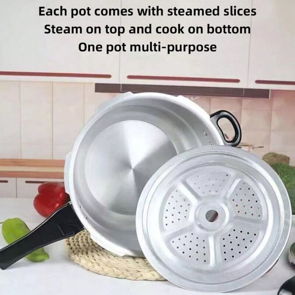 5 Litre Aluminum Pressure Cooker With Dual Handle Kitchen Catering Cookware For Home Restaurant Heavy Duty Pot Induction Gas Stove