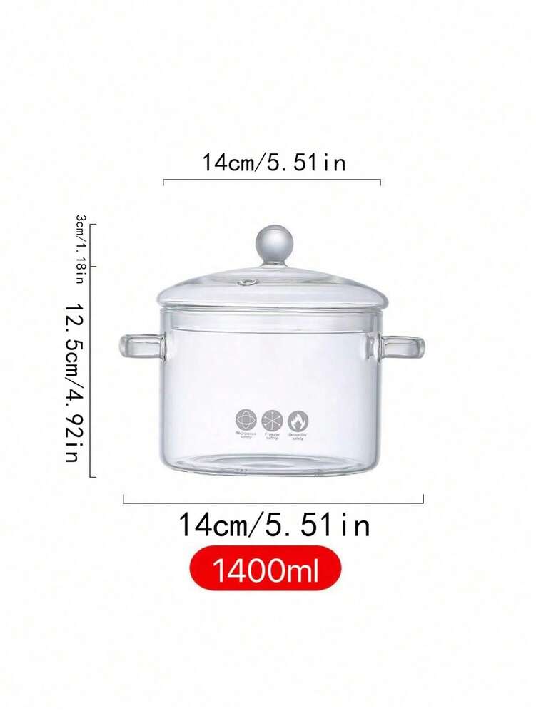 High Borosilicate Glass Casserole Pot Transparent Heat Resistant Soup Pan For Gas Stove Mini Household Pot Kitchen Cookware Tableware