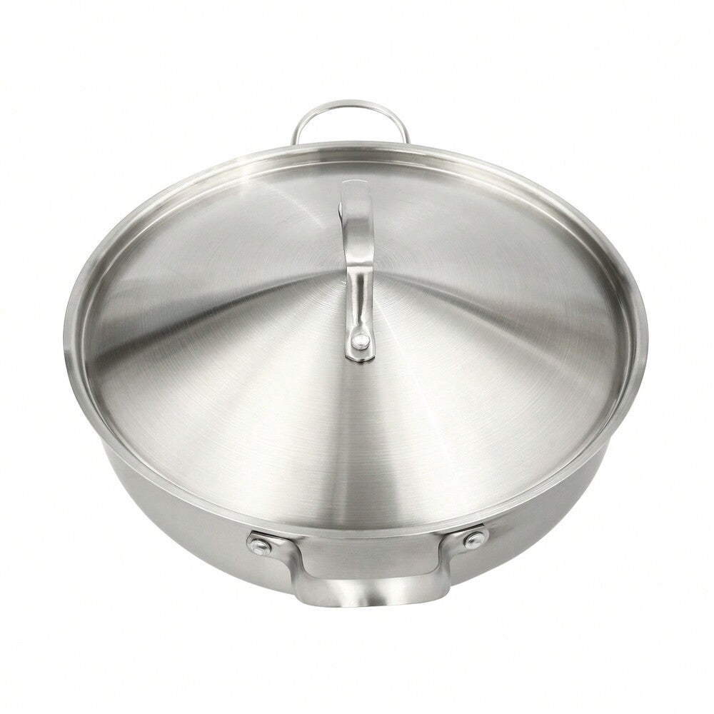 26cm Stainless Steel Cooking Pot Non Stick Induction Hot Pot Heavy Duty Soup Stew Pan With Lid Durable Kitchen Cookware For Daily Use
